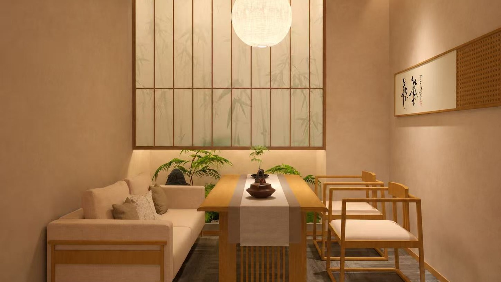共享茶室喝茶与商务洽谈场景